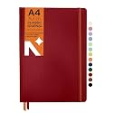 NEORAH — A5 Squared Classic Notebook -110 Gsm(210x148mm) -Hardcover Checked Journal| Includes Book Marks| BackPocket |Sticker Label - Office Notebook Journal 160pages|Completely HANDMADE (AFTER GLOW)