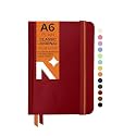NEORAH — A5 Squared Classic Notebook -110 Gsm(210x148mm) -Hardcover Checked Journal| Includes Book Marks| BackPocket |Sticker Label - Office Notebook Journal 160pages|Completely HANDMADE (AFTER GLOW)