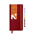 NEORAH - Petite - Squared Notebook - 110 GSM - 160 Pages | Size (21.0 cm x 10.5 cm) - Elastic Band Enclosure Completely Handmade (RED)