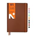 NEORAH - B5 Checked Notebook - Squared Journal - 160 Pages- 110 GSM- (250 x 175 mm) - 2026 Office Notebook, Hardcover - Completely Handmade, BUJO, Diary-Brown