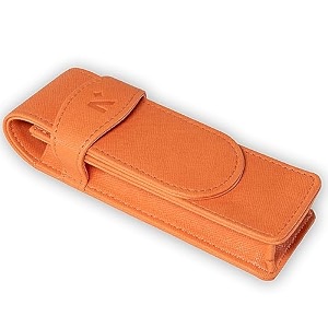 neorah -faux leather handcrafted double pen pouch with loop portable pen case for 2 fountain penroller ballballpoint pen pen holderpen case ideal gifts for menbossdad 145 x 45 cm afterglow