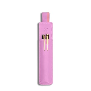 neorah -faux leather handcrafted double pen pouch with loop portable pen case for 2 fountain penroller ballballpoint pen pen holderpen case ideal gifts for menbossdad 145 x 45 cm afterglow