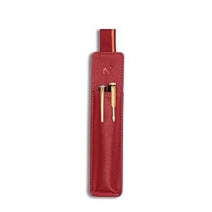 neorah-pen holder with elastic bandhandmade vegan leather pen casepen protective case for penstylustouch penpocket pen sleeve for any notebookplannerjournal- red