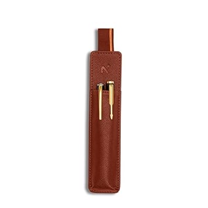 neorah -faux leather handcrafted double pen pouch with loop portable pen case for 2 fountain penroller ballballpoint pen pen holderpen case ideal gifts for menbossdad 145 x 45 cm afterglow