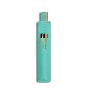neorah -faux leather handcrafted double pen pouch with loop portable pen case for 2 fountain penroller ballballpoint pen pen holderpen case ideal gifts for menbossdad 145 x 45 cm afterglow