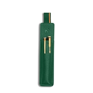 neorah -faux leather handcrafted double pen pouch with loop portable pen case for 2 fountain penroller ballballpoint pen pen holderpen case ideal gifts for menbossdad 145 x 45 cm afterglow