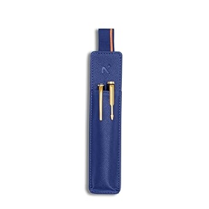 neorah -faux leather handcrafted double pen pouch with loop portable pen case for 2 fountain penroller ballballpoint pen pen holderpen case ideal gifts for menbossdad 145 x 45 cm afterglow