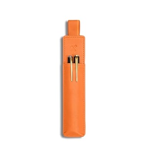 neorah -faux leather handcrafted double pen pouch with loop portable pen case for 2 fountain penroller ballballpoint pen pen holderpen case ideal gifts for menbossdad 145 x 45 cm afterglow
