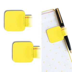 neorah  pen loop for diaries planners journals notebooks sketchbook  pack of 2  self adhesive pen loop holder  elastic loop for pen even for big barrels  durable vegan leatherette  yellow