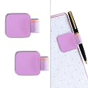 NEORAH —Pen Loop for diaries,planners,journals,notebooks| Pack of 2|Self adhesive pen loop|Peel &amp; Stick|Elastic Loop for pen even for big barrels |Durable vegan leatherette - Size(5.5 x4 cm) –Lavender