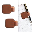 NEORAH — Pen Loop for Diaries, Planners, journals, notebooks, Sketchbook | Pack of 2 | Self Adhesive Pen Loop Holder | Elastic Loop for Pen Even for Big Barrels | Durable Vegan Leatherette – Brown