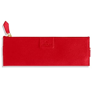 neorah -faux leather handcrafted double pen pouch with loop portable pen case for 2 fountain pen roller ballballpoint pen pen holderpen case ideal gifts for menbossdad 145 x 45 cm red