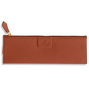 neorah -faux leather handcrafted double pen pouch with loop portable pen case for 2 fountain penroller ballballpoint pen pen holderpen case ideal gifts for menbossdad 145 x 45 cm afterglow