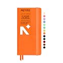 NEORAH - Petite - DOTGRID Notebook - 110 GSM - 160 Pages | Size (21.0 cm x 10.5 cm) - Elastic Band Enclosure Completely Handmade (Orange)
