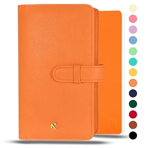 neorah  a5 notebook sleeve with loop  dotgrid journal  faux leather sleeve  penloop  2 front 1 back compartment  6 card slots 2 bookmarks gift boxfits any a5 softcover notebook afterglow