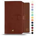 NEORAH – B6 Cover [ SLEEVE ONLY ] with Loop Closure |Handcrafted FAUX LEATHER Sleeve |Travel Journal Planner Diary Holder with Pen Loop |2 Bookmarks |2Front &amp; 1 Back pocket | 6 Card Slots - BROWN