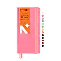 NEORAH - Petite - Plain Notebook - 110 GSM - 160 Pages | Size (21.0 cm x 10.5 cm) - Elastic Band Enclosure Completely Handmade (Pink)