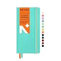 NEORAH - Petite - Squared Notebook - 110 GSM - 160 Pages | Size (21.0 cm x 10.5 cm) - Elastic Band Enclosure Completely Handmade (Teal)