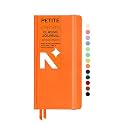 NEORAH - Petite - Squared Notebook - 110 GSM - 160 Pages | Size (21.0 cm x 10.5 cm) - Elastic Band Enclosure Completely Handmade (Orange)