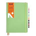 NEORAH — A5 Squared Classic Notebook -110 Gsm(210x148mm) -Hardcover Checked Journal| Includes Book Marks| BackPocket |Sticker Label - Office Notebook Journal 160pages|Completely HANDMADE (AFTER GLOW)