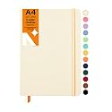 NEORAH — A5 Squared Classic Notebook -110 Gsm(210x148mm) -Hardcover Checked Journal| Includes Book Marks| BackPocket |Sticker Label - Office Notebook Journal 160pages|Completely HANDMADE (AFTER GLOW)