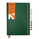 NEORAH - Dot Grid, A4 Notebook - Green Dotted Journal - 160 Pages- 110 GSM- (29.7 cm x 21.0 cm) - 2025 Office Notebook, Hardcover Completely Handmade, BUJO, Diary for women and men-Green
