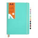 NEORAH — A5 Squared Classic Notebook -110 Gsm(210x148mm) -Hardcover Checked Journal| Includes Book Marks| BackPocket |Sticker Label - Office Notebook Journal 160pages|Completely HANDMADE (AFTER GLOW)