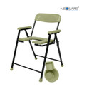 NEOSAFE Heavy Duty/ Mild Steel Foldable Shower Chair With Anti Slip Rubber Bush Commode Chair