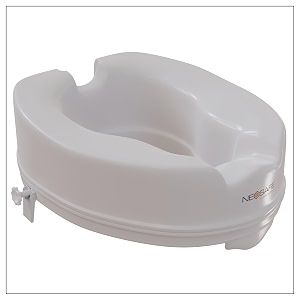neosafe high elevated 4 inch toilet seat raiser portable assistance lock stand commode seat with sturdy brackets medical aid for elderly disabled and limited mobility white