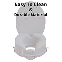 NEOSAFE Portable Lightweight Plastic Toilet Commode Seat Raiser Elevator Extension with lid cover Ideal for Handicap, Knee Patients, Old Senior Citizen (White, Size: 6 Inch)