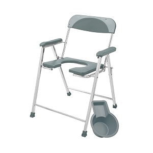 neosafe premium folding stainless steel shower bathing room mobile commode stool indian toilet seat for elderly disabled men and pregant women support grey