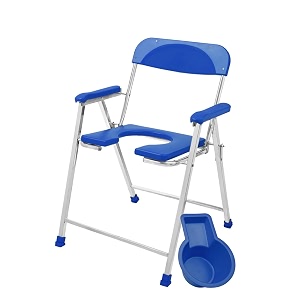 neosafe premium folding stainless steel shower bathing room mobile commode stool indian toilet seat for elderly disabled men and pregant women support blue