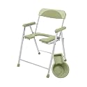 NEOSAFE Premium Folding Stainless Steel Shower Bathing Room Commode Stool Indian Toilet Seat for Elderly Disabled Men and Pregant Women Support (Light Green)