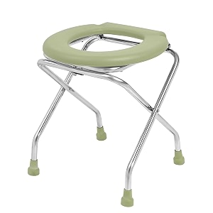 neosafe stainless steel premium folding shower bathing room commode stool indian toilet seat for elderly disabled man and pregant women support safe chair anti-slip light green
