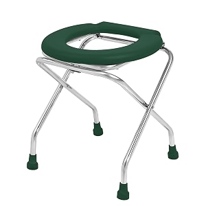 neosafe stainless steel premium folding shower bathing room commode stool indian toilet seat for elderly disabled man and pregant women support safe chair anti-slip green