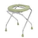 NEOSAFE Stainless Steel Premium Folding Shower Bathing Room Commode Stool Indian Toilet Seat for Elderly Disabled man and Pregant Women Support Safe Chair Anti-Slip (Light Green)