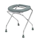 NEOSAFE Stainless Steel Premium Folding Shower Bathing Room Commode Stool Indian Toilet Seat for Elderly Disabled man and Pregant Women Support Safe Chair Anti-Slip (Grey)