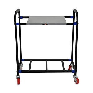 neostar super single battery metal inverter trolleystand with 25 inch red metal wheels