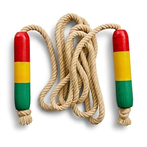 neotea cotton skipping rope with wooden handles  heavy jump rope for kids amp adults  fitness workout amp weight loss exercise rope  durable gym training skipping rope  multi-color  pack of 1