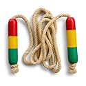 Neotea Cotton Skipping Rope with Wooden Handles | Heavy Jump Rope for Kids & Adults | Fitness, Workout & Weight Loss Exercise Rope | Durable Gym Training Skipping Rope | Multi-Color | Pack of 1