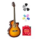 39 Inches Wood FLY-SG, (3TS) Acoustic Guitar With Touch Pickup, Bag, Plectrums, Finger Protectors &amp; String Set