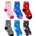 Nephar Kids Printed Ankle Socks Pack of 6 | Cute Cartoon Bear Design | Soft Cotton Stretchable Breathable Socks for Boys & Girls | School, Playtime & Casual Wear
