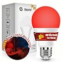 Neporal 625nm Red Light Bulbs for Sleep 3W, 100% Blue Light Blocking Bulbs for Melatonin Promote, A19 40W Eq. Red Night Light Bulb for Sleep, Read, Baby Nursery 1PK (White When Off, Red When on)