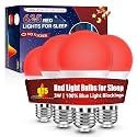 Neporal 625nm Red Light Bulbs for Sleep 3W, 100% Blue Light Blocking Light Bulbs for Melatonin Promoting, A19 LED 40W Equivalent Soft Red Night Light Bulb for Baby Nursery, Sleeping, Reading, 4-Pack