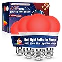 Neporal Red Light Bulbs for Sleep Aid—100% Blue Light Blocking—625nm 9W 4PK