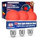 Neporal Red Light Bulbs for Sleep Aid—670nm Ture Blue Light Blocking—7W 3PK