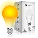 Neporal Amber Light Bulbs, 9W 60W Equivalent A19, Blue Light Blocking Soft Warm Light Bulbs, 1800K Amber Night Light, Dim Light for Healthy Sleep and Baby Nursery