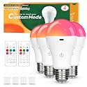 Neporal MagicGlow Rechargeable Light Bulbs with Remote, 3 Colors Shift + Dimmable Battery Powered Light Bulbs, USB Rechargeable, A19 Standard Emergency LED Light Bulbs, 15W