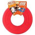 Nerf Dog Atomic Flyer Outdoor Dog Toy, 10 Inch Flying Disc Dog Fetch Toy, Rubber Dog Toy for Medium Dogs and Large Dogs, Red
