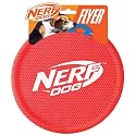 Nerf Dog Nylon Flyer Dog Toy, Flying Disc, Lightweight, Durable and Water Resistant, Great for Beach and Pool, 9 inch diameter, for Medium/Large Breeds, Single Unit, Red